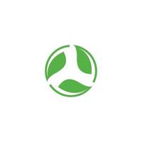 biodegradabile, zero rifiuti, riciclo foglia. modello di logo icona vettoriale