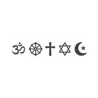 5 principali simboli religiosi. modello di icona vettoriale