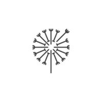 tarassaco, taraxacum. modello icona logo vettoriale