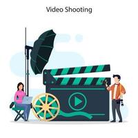 produzione video o vettore videografo. industria cinematografica e cinematografica con attrezzature speciali.