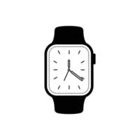 sagoma orologio intelligente. elemento di design icona in bianco e nero su sfondo bianco isolato vettore