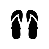 sagoma di infradito. elemento di design icona in bianco e nero su sfondo bianco isolato vettore