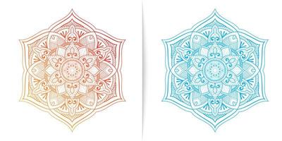 motivo mandala con motivo circolare semplice, può essere personalizzato per la decorazione di motivi ornamentali, l'henné, il tatuaggio e la copertina del libro da colorare vettore