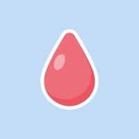 goccia di sangue rossa, icona in design piatto. illustrazione vettoriale. il concetto di donare il sangue vettore
