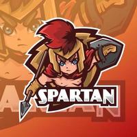 logo della piccola mascotte spartana vettore