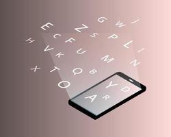 studiare l'alfabeto abc e imparare l'inglese dal vettore del dispositivo mobile