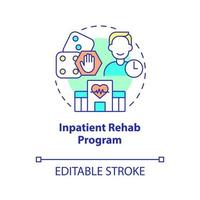 icona del concetto di programma di riabilitazione ospedaliera. gioco d'azzardo compulsivo che supera l'illustrazione della linea sottile dell'idea astratta. disegno di contorno isolato. tratto modificabile. arial, una miriade di caratteri pro-grassetto utilizzati vettore