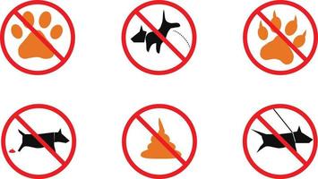 nessun segno di cani. segno di divieto simbolo del cane di arresto. nessun segno di cani. vettore