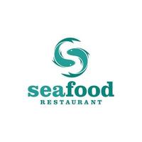 logo di pesce fresco. logo del ristorante di pesce vettore