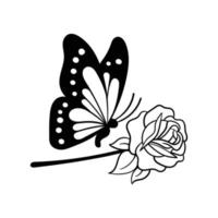 farfalla disegnata a mano con illustrazione di doodle vintage rosa per poster di adesivi per tatuaggi ecc
