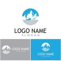 progettazione dell'illustrazione di vettore del modello di logo dell'icona della montagna