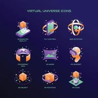 icone dell'universo virtuale vettore