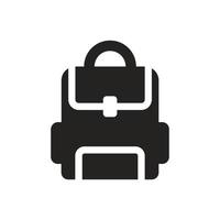 illustrazione dello zaino, della borsa della scuola, dell'icona dell'icona di archiviazione. vettore