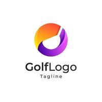 illustrazione del logo vettoriale stile colorato gradiente di golf.