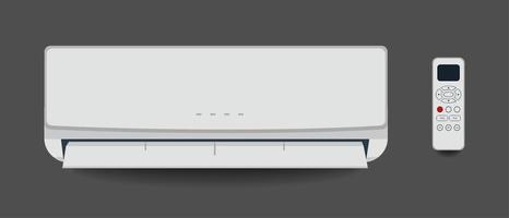 condizionatore d'aria bianco isolato riscaldamento ventilazione e aria condizionata illustrazione vettoriale in appartamento