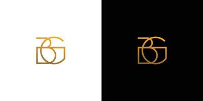 design moderno e unico del logo della lettera bg iniziali vettore