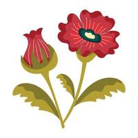 un fiore di pianta da fiore di geranio, icona di doodle vettore