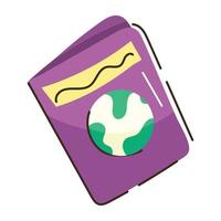 scarica l'icona piatta di doodle premium del passaporto vettore