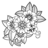 fiori in bianco e nero. doodle art per libro da colorare vettore