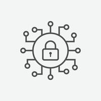 vettore icona sicurezza informatica. simbolo di sicurezza. vettore icona buco della serratura di intelligenza artificiale.