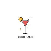 cocktail logo disegno vettoriale