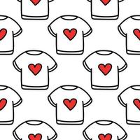 modello di una t-shirt con un heart.pattern per san valentino vettore