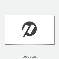 p design del logo dello spazio negativo vettore