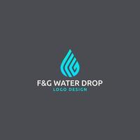 disegno del logo della goccia d'acqua fg o fe vettore