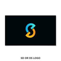 vettore di progettazione del logo sd o ds