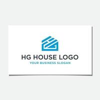 vettore di design del logo della casa hg.