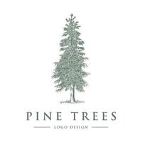 vettore di progettazione del logo dell'albero di pino