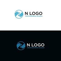 n nel vettore di progettazione del logo del cerchio