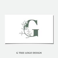 vettore di progettazione del logo di lusso del ramo di g