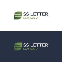 ss lettera foglia logo design vettoriale