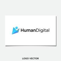 vettore di progettazione del logo digitale salto umano