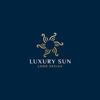 design del logo di lusso del movimento del sole vettore