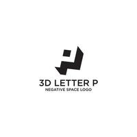 p logo con prospettiva 3d vettore