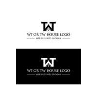 wt o tw logo design del tetto vettore