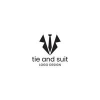 cravatta e abito logo design vettoriale