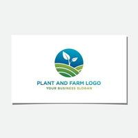 vettore di progettazione del logo di piante e fattorie