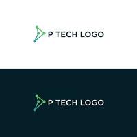 p prossimo vettore di progettazione del logo della tecnologia