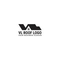 design del logo del tetto vl o val vettore