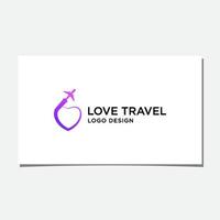 vettore di progettazione di logo di amore di viaggio