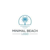 design del logo spiaggia in cerchio vettore