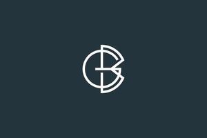 lettera iniziale minima bg o gb logo design template vettoriale