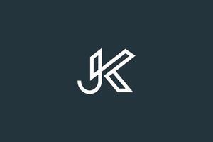 modello vettoriale semplice lettera jk monogramma logo design
