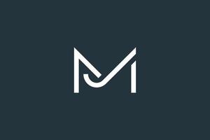 lettera iniziale mj jm logo design template vettoriale