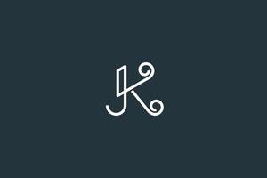elegante lettera jk monogramma logo design modello vettoriale