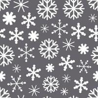 modello senza cuciture invernale da fiocchi di neve. sfondo favoloso per il design sul tema dell'inverno accogliente, capodanno, natale. illustrazioni piatte per bambini carini vettore