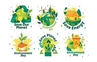 adesivo per la giornata mondiale dell'ambiente
